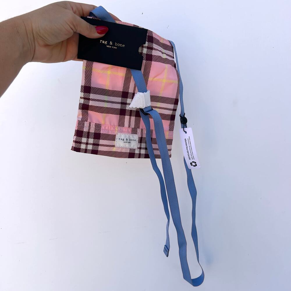 New Rag & Bone Addison Pouch Crossbody Purse Pink Plaid Y2K Bag Mini - Picture 3 of 13